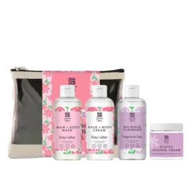 Rose Water Bath Time Essentials Travel Pouch