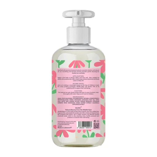 Salma Baby Hair Body Wash Rose Water 500ML B