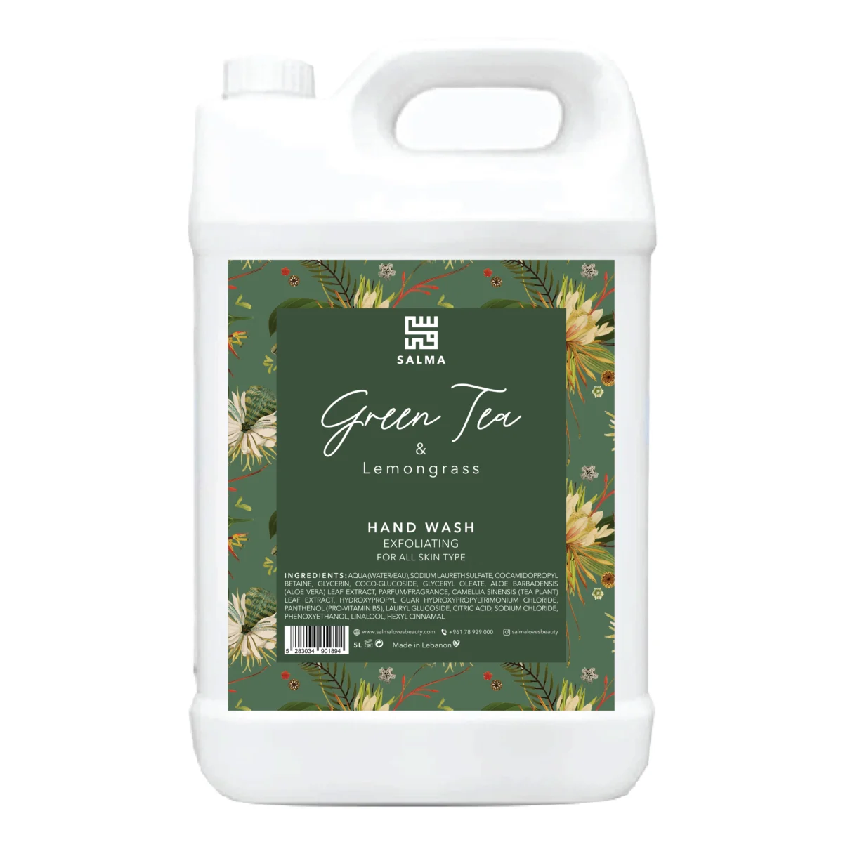 Hand Wash Green Tea Lemongrass 5L scaled